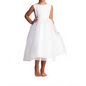 NEW ONLY LITTLE ONCE pearl accent gown in white